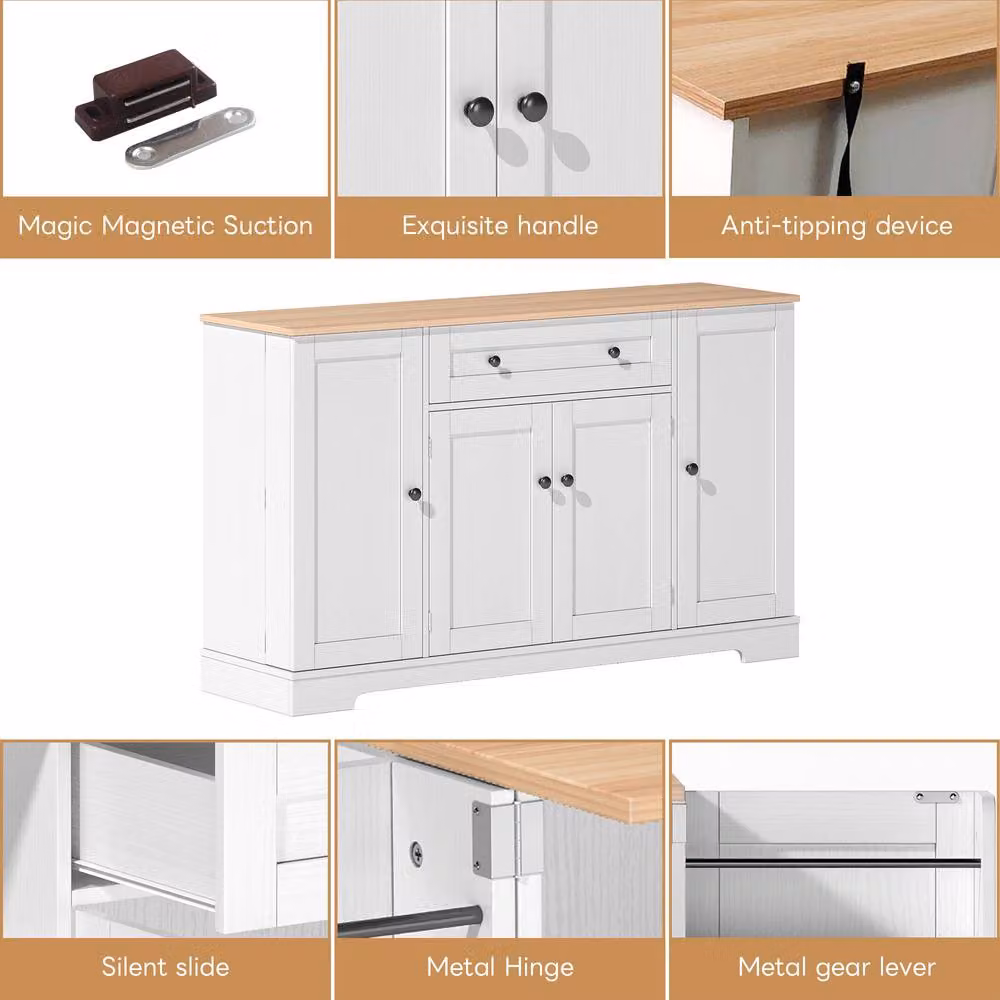 Matteo Modern Multifunctional Sideboard in White MDF – 2