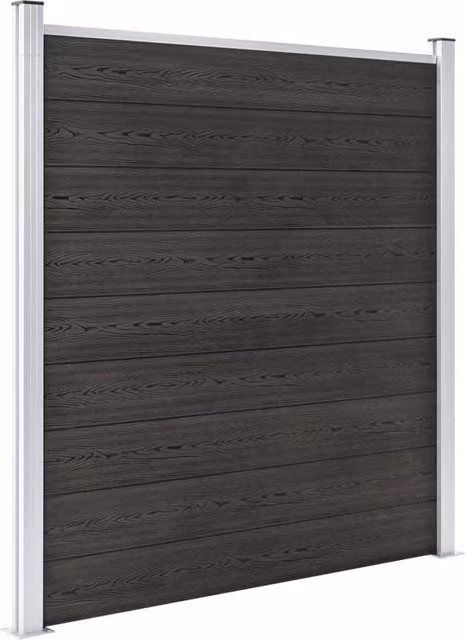Berkfield Grey WPC Garden Fence Panel, W: 180 cm, H: 186 cm