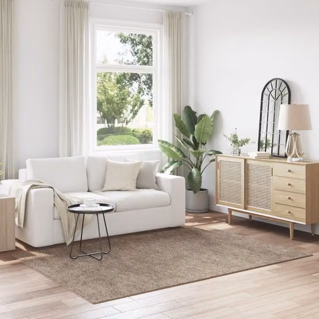Berkfield Home Brown Shaggy Polyester Rug, W/D/H: 160 x 230 cm – 1