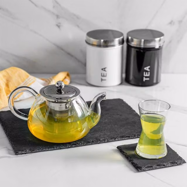 Argon Tableware Glass Infuser Teapot, Transparent/White, 0.7 l