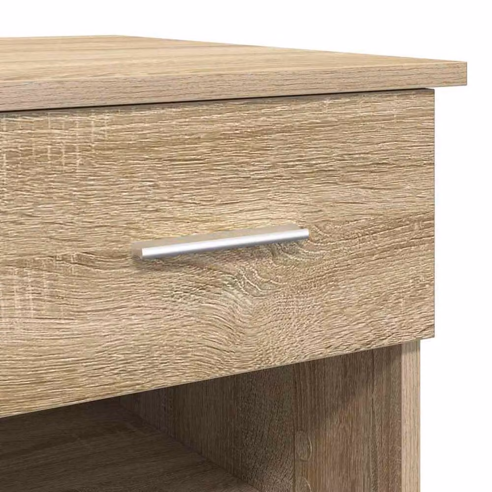 Berkfield Home Modern Writing Desk with Storage in Sonoma Oak, W/D/H: 90 x 49.5 x 75 cm – 3