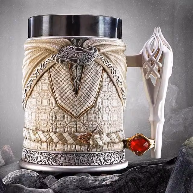 Nemesis Now Lord of the Rings Gandalf the White Resin Mug in White and Beige, Height: 15 cm