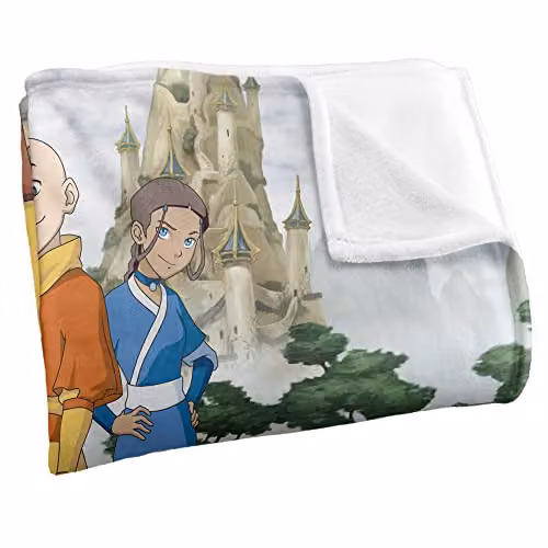 LOGOVISION Avatar The Last Airbender Cast of Characters Silky Touch Super Soft Fleece Throw Blanket, White, W: 152 cm, D: 127 cm – 2