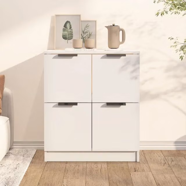 Berkfield Home Modern White Matt Sideboard, W/D/H: 60 x 30 x 70 cm