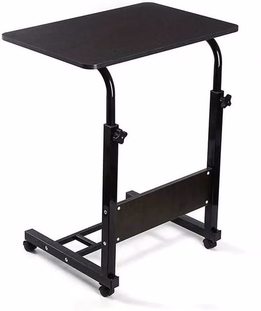 EONLION Black Portable Laptop Table with Height Adjustable Folding Top and Castors