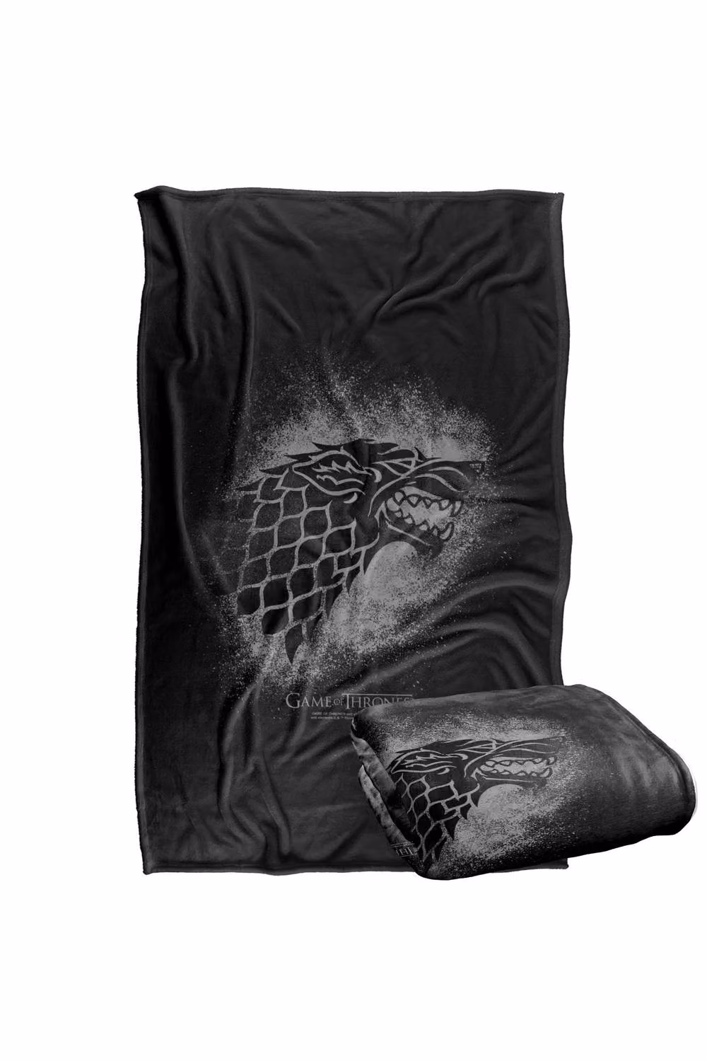 Warner Bros. Game of Thrones Stark Sigil Super Soft Polyester Blanket, Black and Multicolour, Large – 2