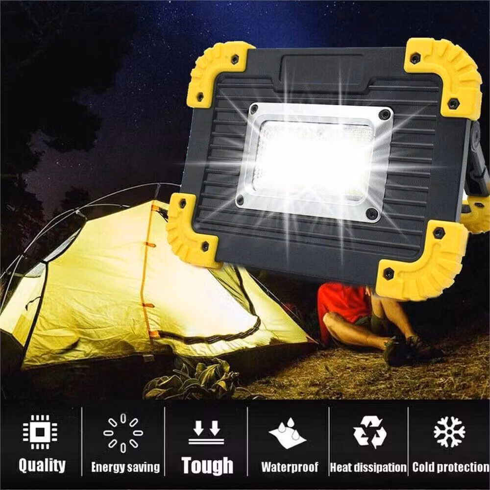 Nordara 2 Pack USB Rechargeable LED Work Light and Emergency Camping Torch in Yellow – 4