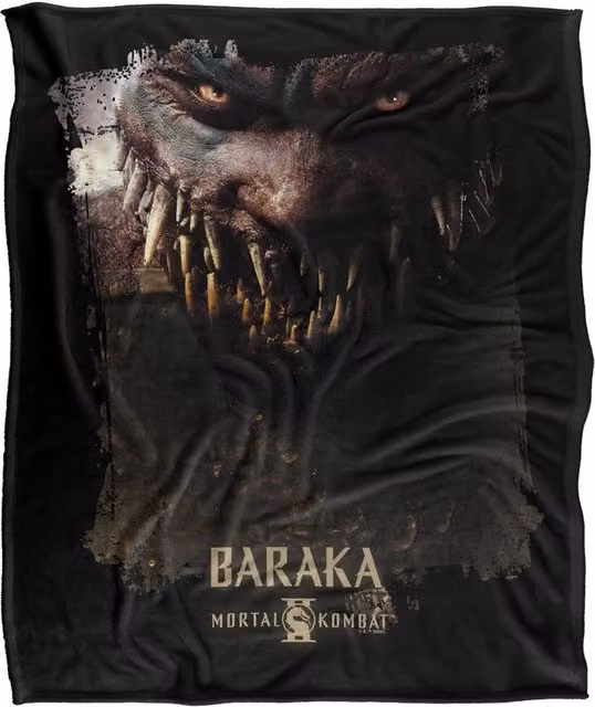 Warner Bros. Mortal Kombat 2 Baraka Portrait Super Soft Polyester Throw Blanket, Extra Large, Multicolour and Black – 1