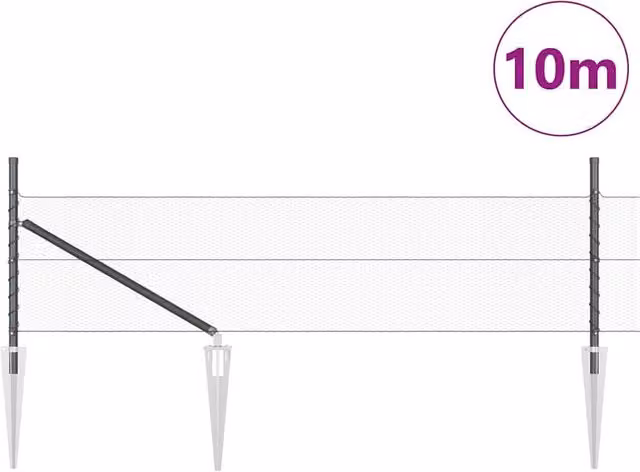 Berkfield Home Hexagon Steel Fence, Grey, W: 0.4 m, L: 10 m – 1
