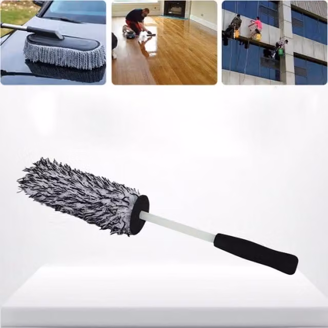 VOGREX Microfibre Alloy Wheel Woolly Wand Wheel Brush in Black – 1