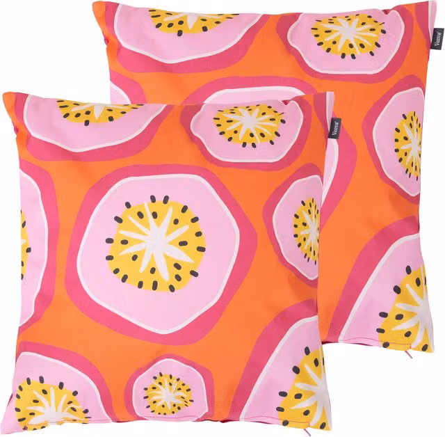 Icon Passionfruit Outdoor Cushion in Multicolour Pink, Orange and Yellow