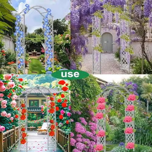 Gr8 Garden Grey Wooden Garden Arch with Trellis for Climbing Plants and Roses – 3