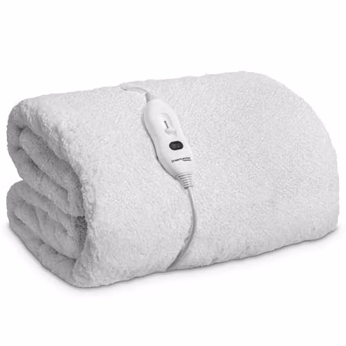 Dreamcatcher Sherpa Single Electric Blanket in White, W/D/H: 90 x 190 cm