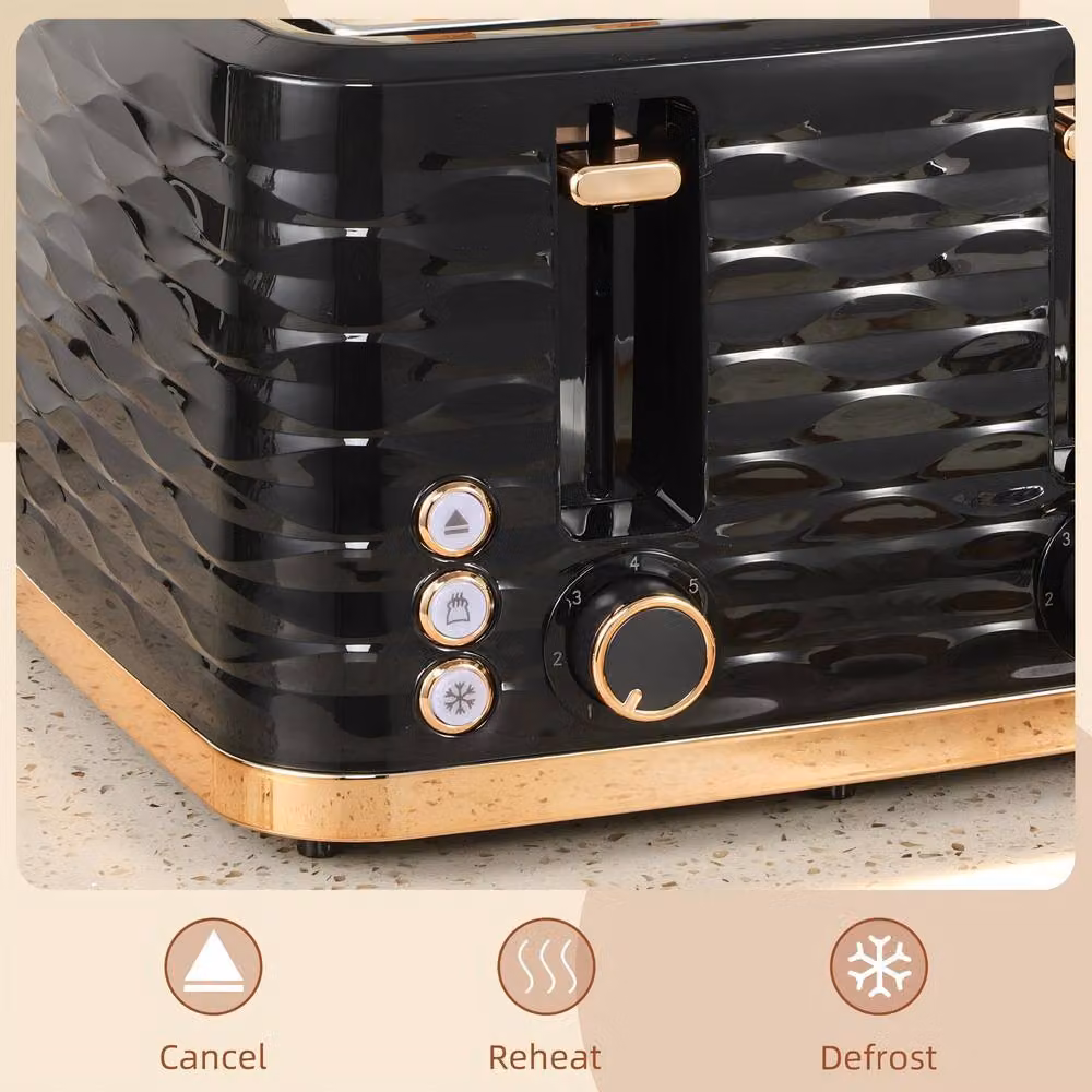 STILVORA Four-Slice Toaster in Black with Auto Shut-Off – 4