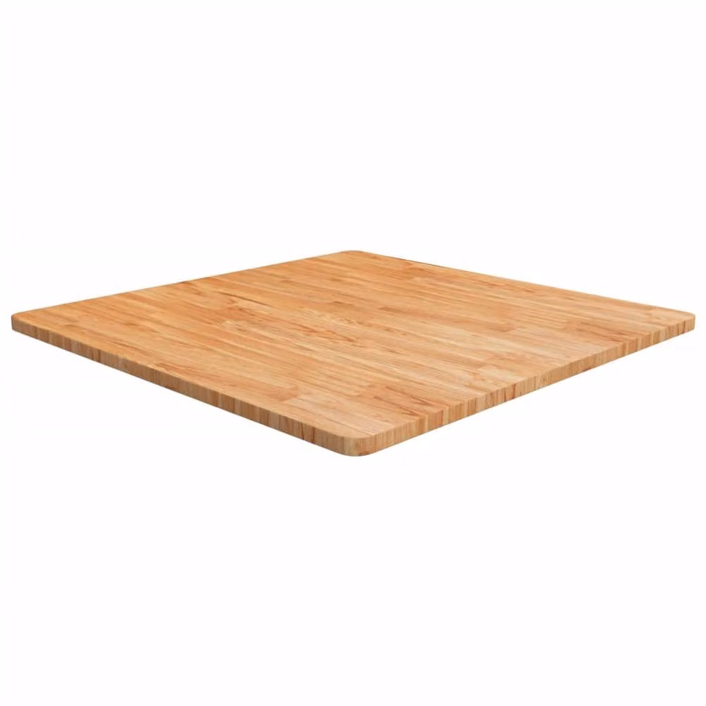 Berkfield Home Square Table Top Light Brown Treated Solid Wood Oak W/D/H: 90 x 90 x 2.5 cm – 2