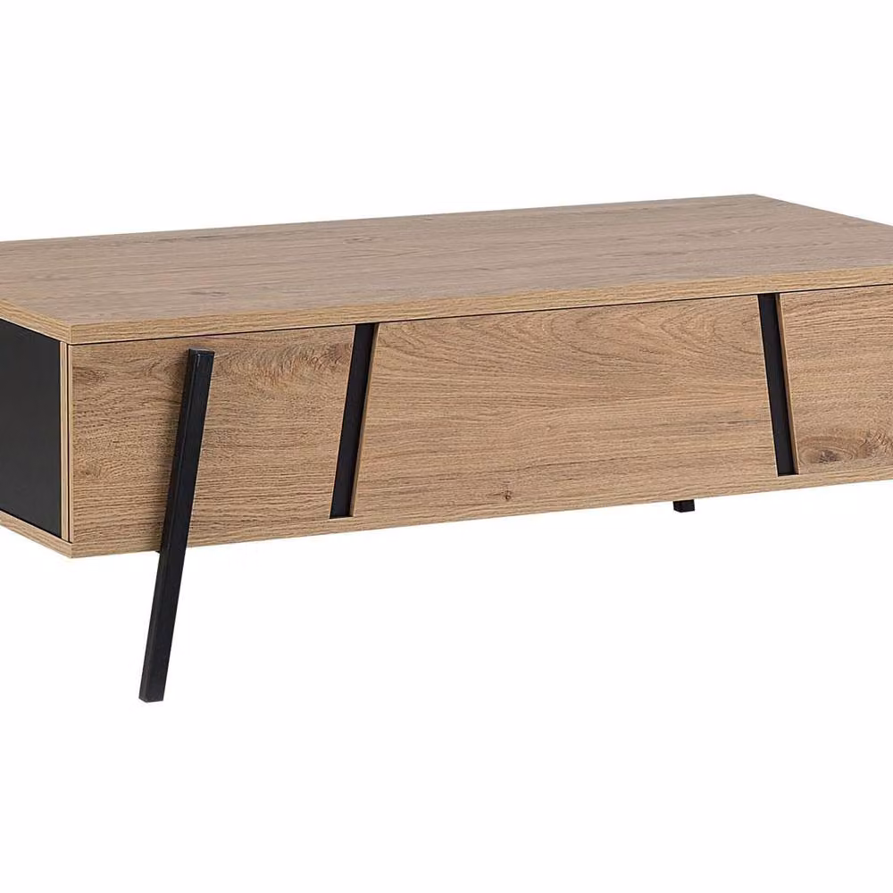 Wyld Haus Lift Top Coffee Table with Black Metal Legs and Brown Composite Top, W/D/H: 107 x 59 x 37 cm – 2