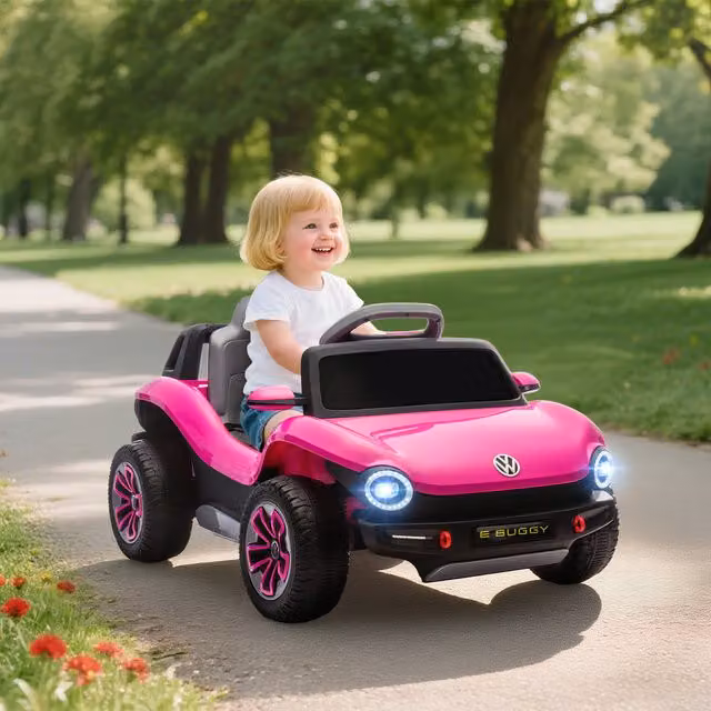 AIYAPLAY Volkswagen Licensed Kids Electric Ride On Car, Pink