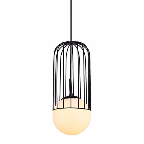 Netlighting Italux Matty Modern Hanging Pendant Light in Black and White with E27 Socket