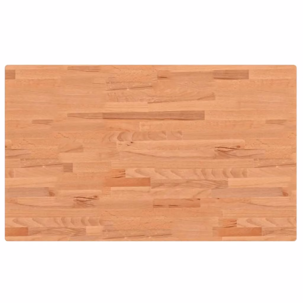 Berkfield Home Solid Wood Beech Bathroom Countertop, Brown, W: 100 cm, D: 60 cm, H: 2.5 cm – 1