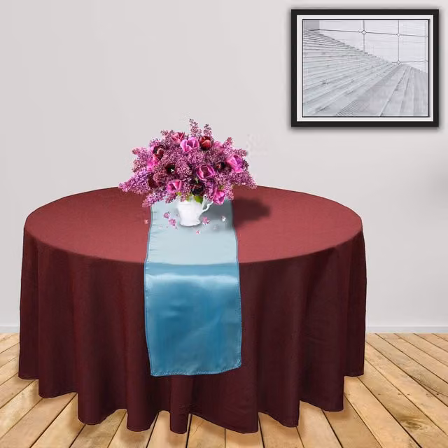 Trimming Shop Plain Satin Table Runner in Blue