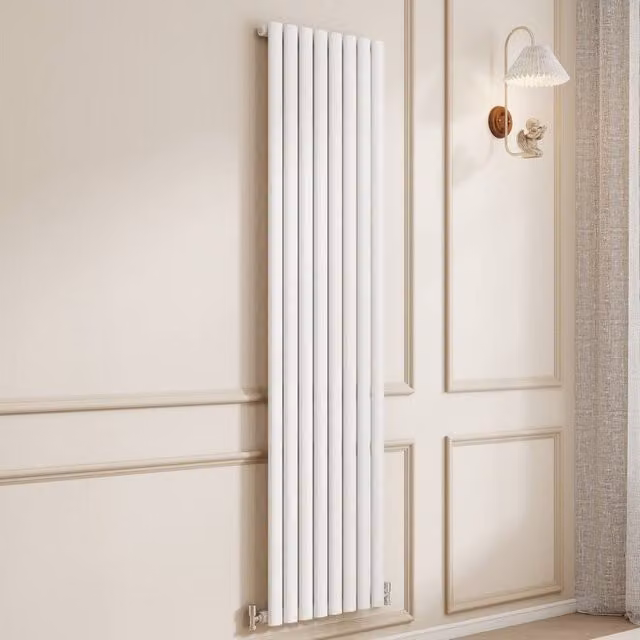 Banyetti Orva White Vertical Single Oval Column Radiator, H 180 cm x W 47.2 cm