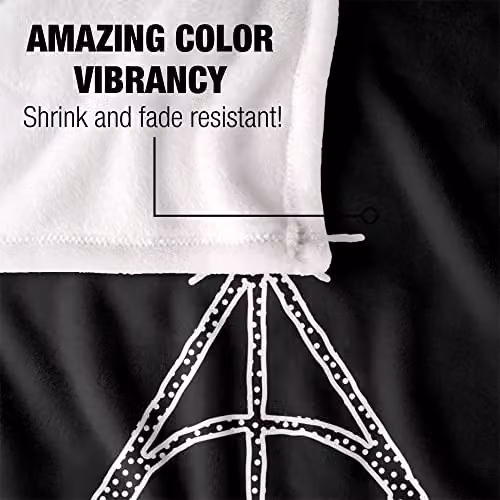 LOGOVISION Harry Potter Deathly Hallows Line Art Fleece Blanket, Multicolour, W/D/H: 152 x 127 cm – 3