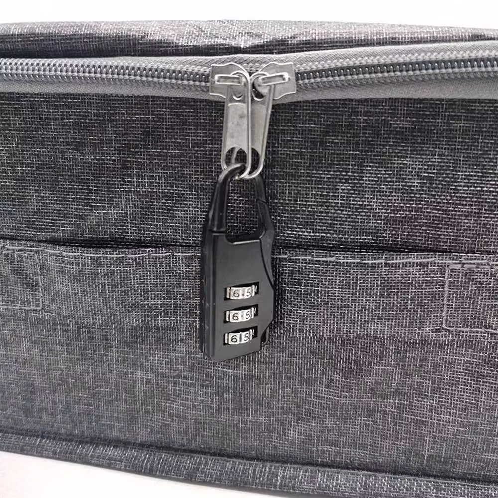 SPETLEK Large Foldable Canvas Storage Boxes in Grey, W: 45 cm, D: 40.95 cm, H: 26 cm – 3