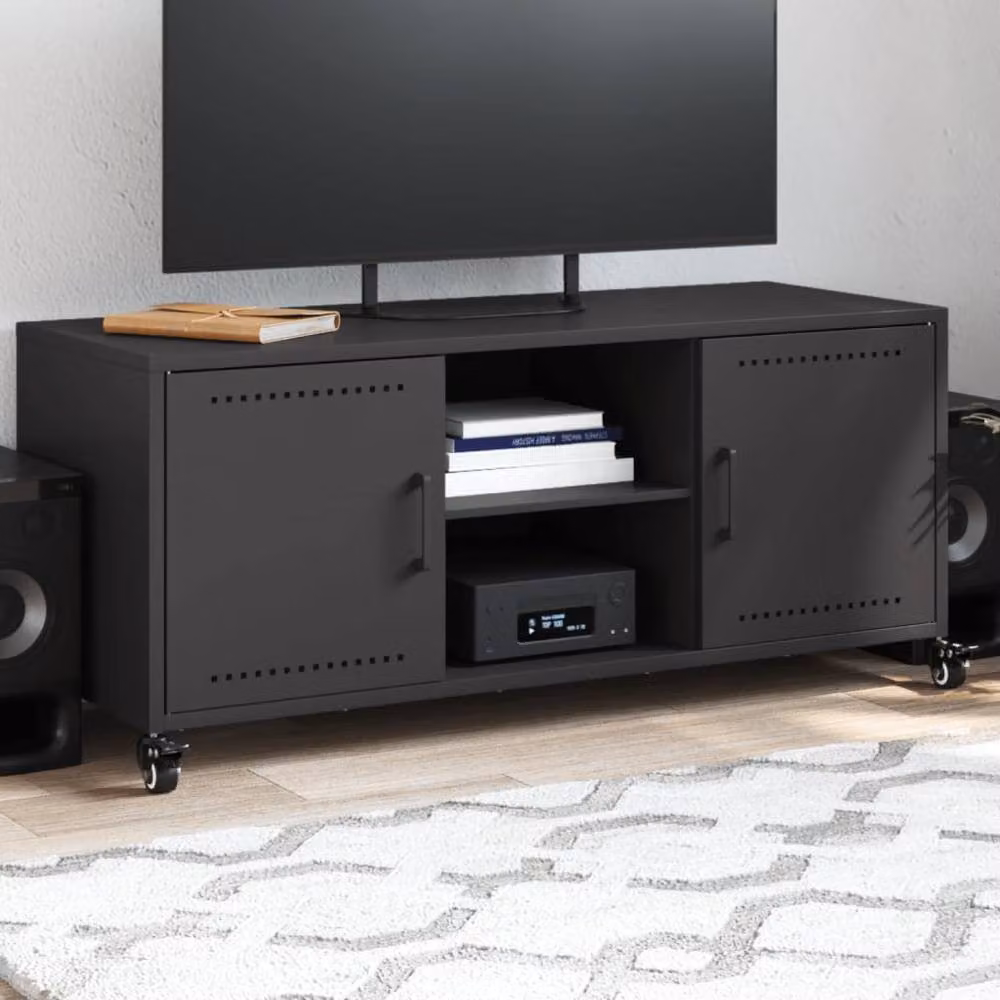 Berkfield Home Industrial Black Metal TV Cabinet W/D/H: 100.5 x 39 x 43.5 cm – 2
