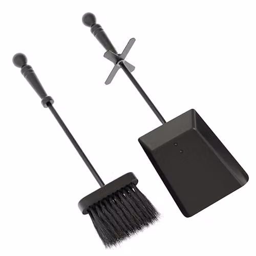 Fire Vida Metal Hearth Shovel and Brush Set, Black – 2
