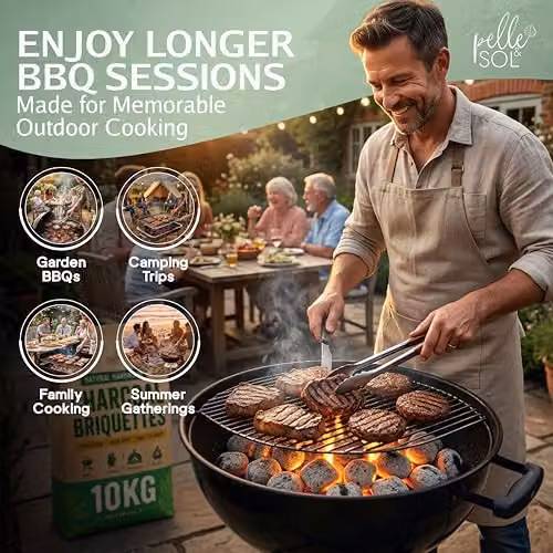 Pelle & Sol Natural Wood Charcoal Briquettes, 10kg Pack – 3