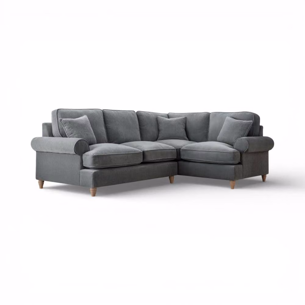 The Great Sofa Company Ezra Right Hand Velvet Corner Sofa in Grey – 2