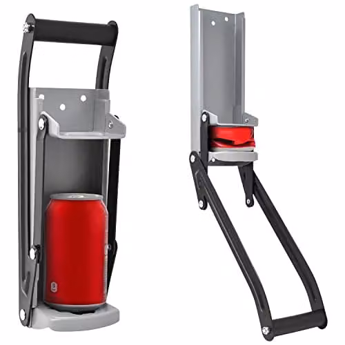 Joeji's Kitchen Stainless Steel Can Crusher Press in Grey and Silver for Recycling Cans and Plastic Bottles – 1