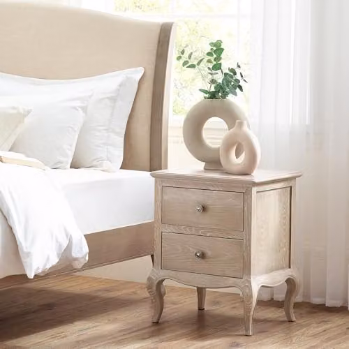 Julian Bowen Camille 2 Drawer Bedside Table in Light Oak – 2