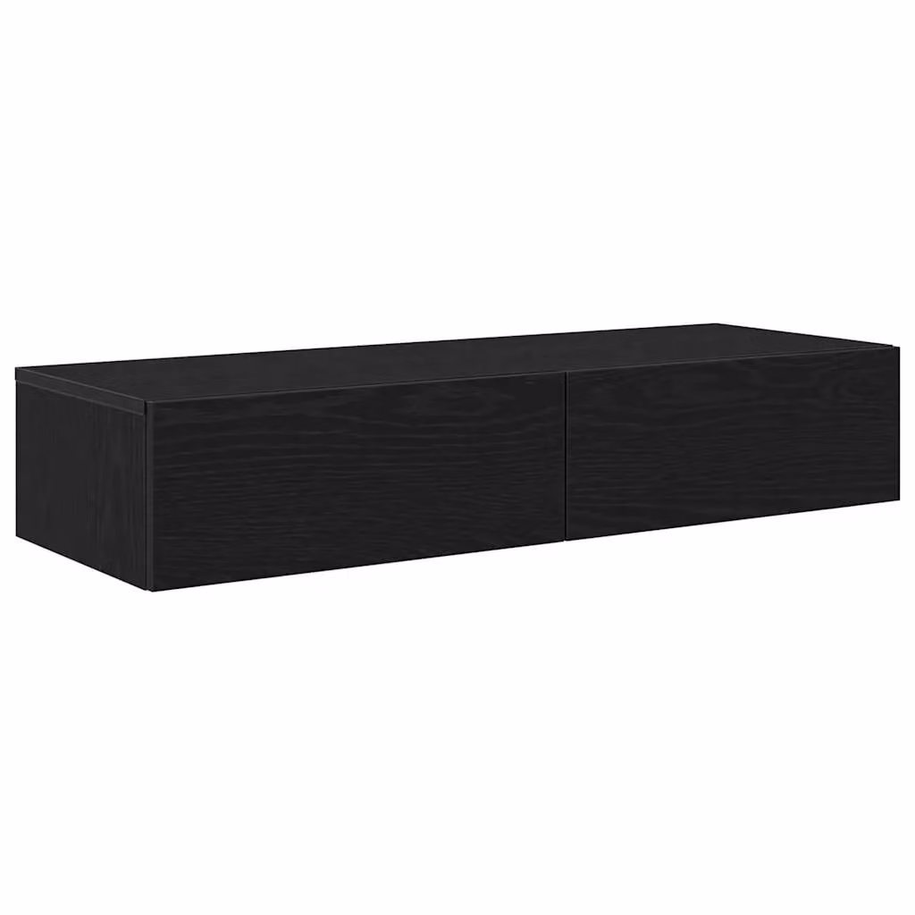 Berkfield Home Modern Wall Shelf with Drawers in Black, W/D/H: 100 x 36 x 19 cm – 2