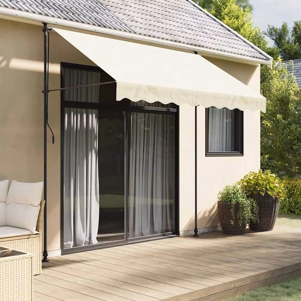 Berkfield Home Retractable Folding Arm Awning in Beige Polyester and Steel, W/D/H: 300 x 150 cm – 2