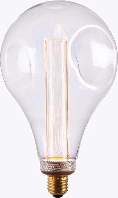 Perch & Parrow Ana Large LED Dimpled Globe Shaped Vintage Bulb with Transparent Glass