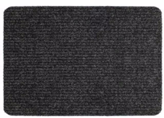 Groundsman Basic Ribbed Indoor Door Mat in Grey, W: 40 cm, D: 60 cm – 1