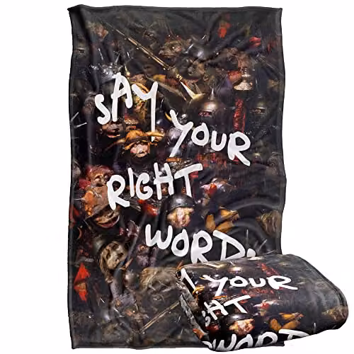 LOGOVISION Jim Henson Labyrinth Say Your Right Words Super Soft Fluffy Fleece Throw Blanket, Multicolour, W: 91 cm, D: 147 cm – 1