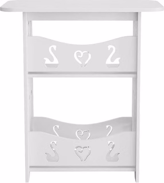 KORVIXA White 3 Tier Plastic Side Table