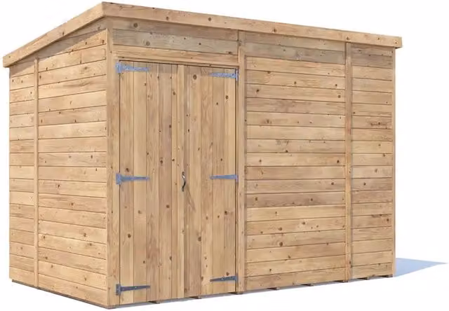 Dunster House Rustic Brown Wooden Pent Garden Storage Shed