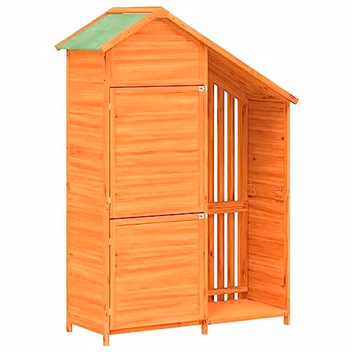 vidaXL Rustic Brown Pine Wood Lean-to Garden Tall Cabinet W/D/H: 120 x 53.5 x 170 cm – 1