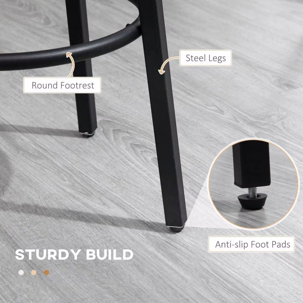 Wyld Haus Kabato Industrial Bar Stools Set of 2, Brown and Black Metal and Wood – 6