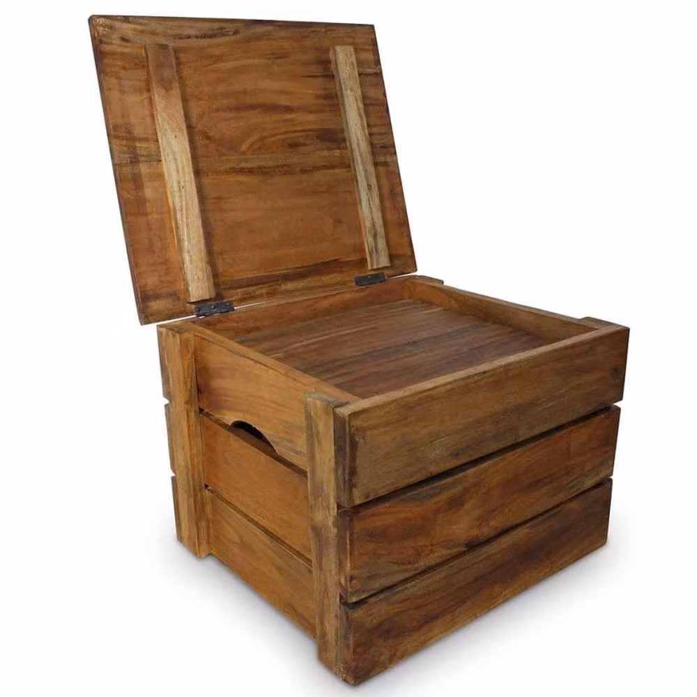 Berkfield Home 2 Piece Solid Mahogany Wood Storage Crate Set in Brown – 3