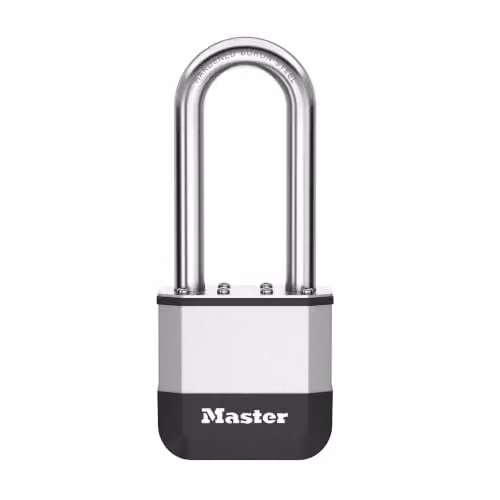 Master Lock Elite Laminated Steel Padlock in Silver and Grey with 52mm Body and 3 Keys – 1
