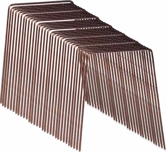 Pegdev Copper-Coated Steel Groundcover Staples in Bronze, Pack of 35