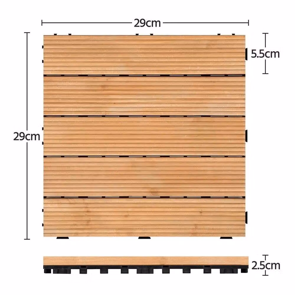KORVIXA Brown Fir Wood Flooring Tiles, Pack of 27, Click System – 2