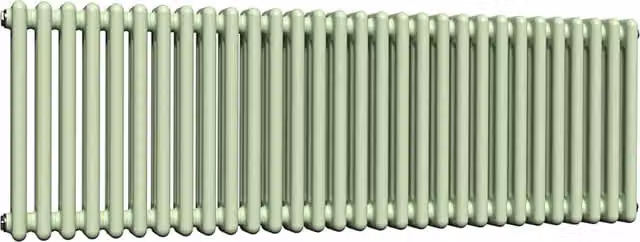 Lux Heat Horizontal 3 Column Steel Radiator in Green, W: 137 cm, H: 50 cm