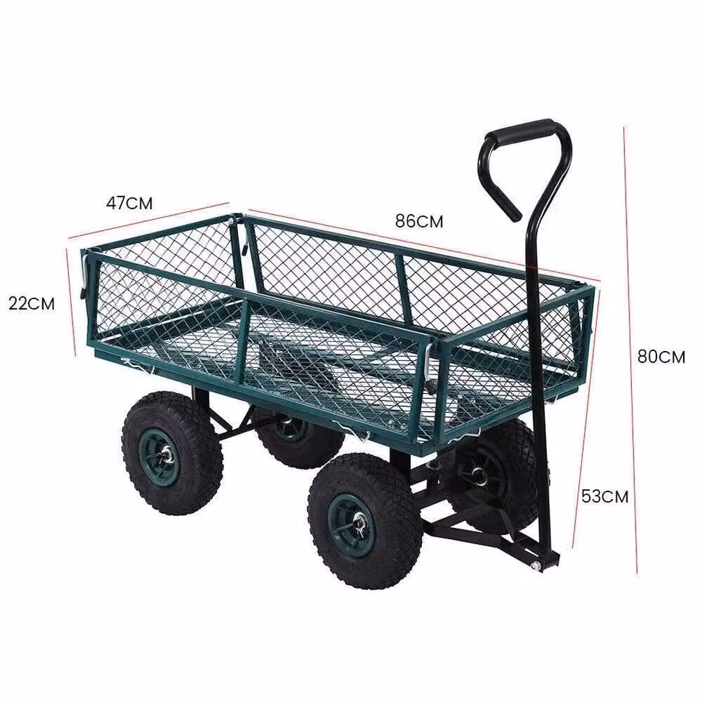 KORVIXA Heavy Duty Metal Garden Cart in Green – 1