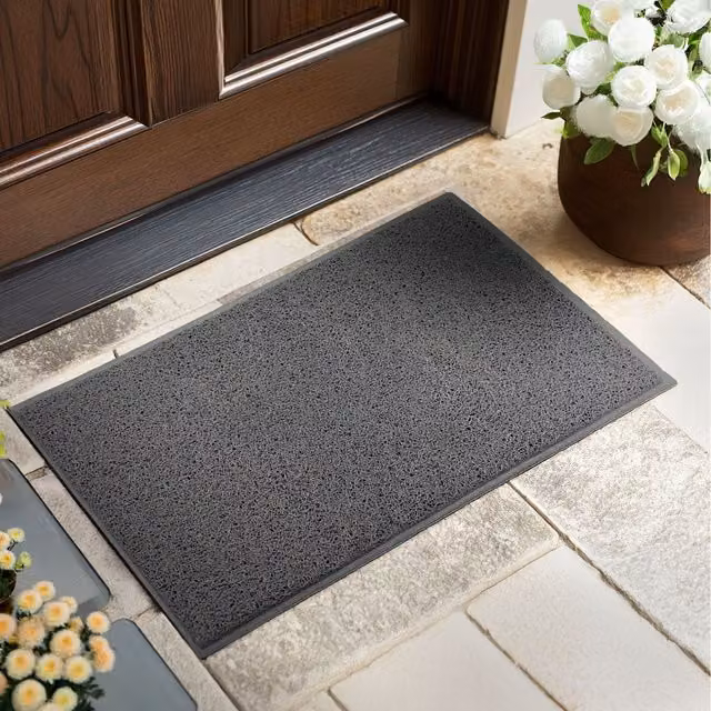 NICOMAN Grey PVC Spaghetti Coil Indoor Doormat, W: 120 cm, D: 80 cm