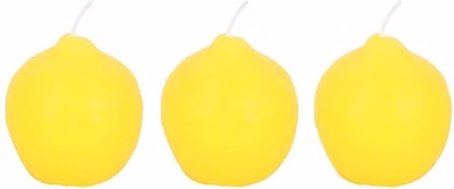 Something Different Lemon Scented Tabletop Candles, Pack of 3, Yellow